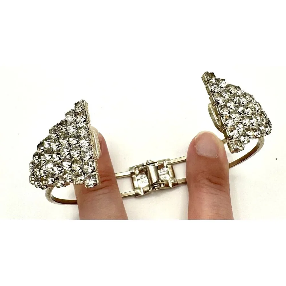 Rhinestone Crystal Cuff Bracelet Sparkle Fashion Glamour Jewlery Women's Charm